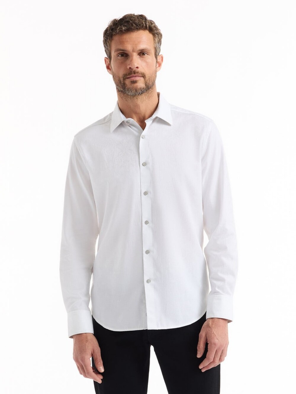 NWT Robert Graham Highland Long Sleeve Woven Shirt In White, Medium